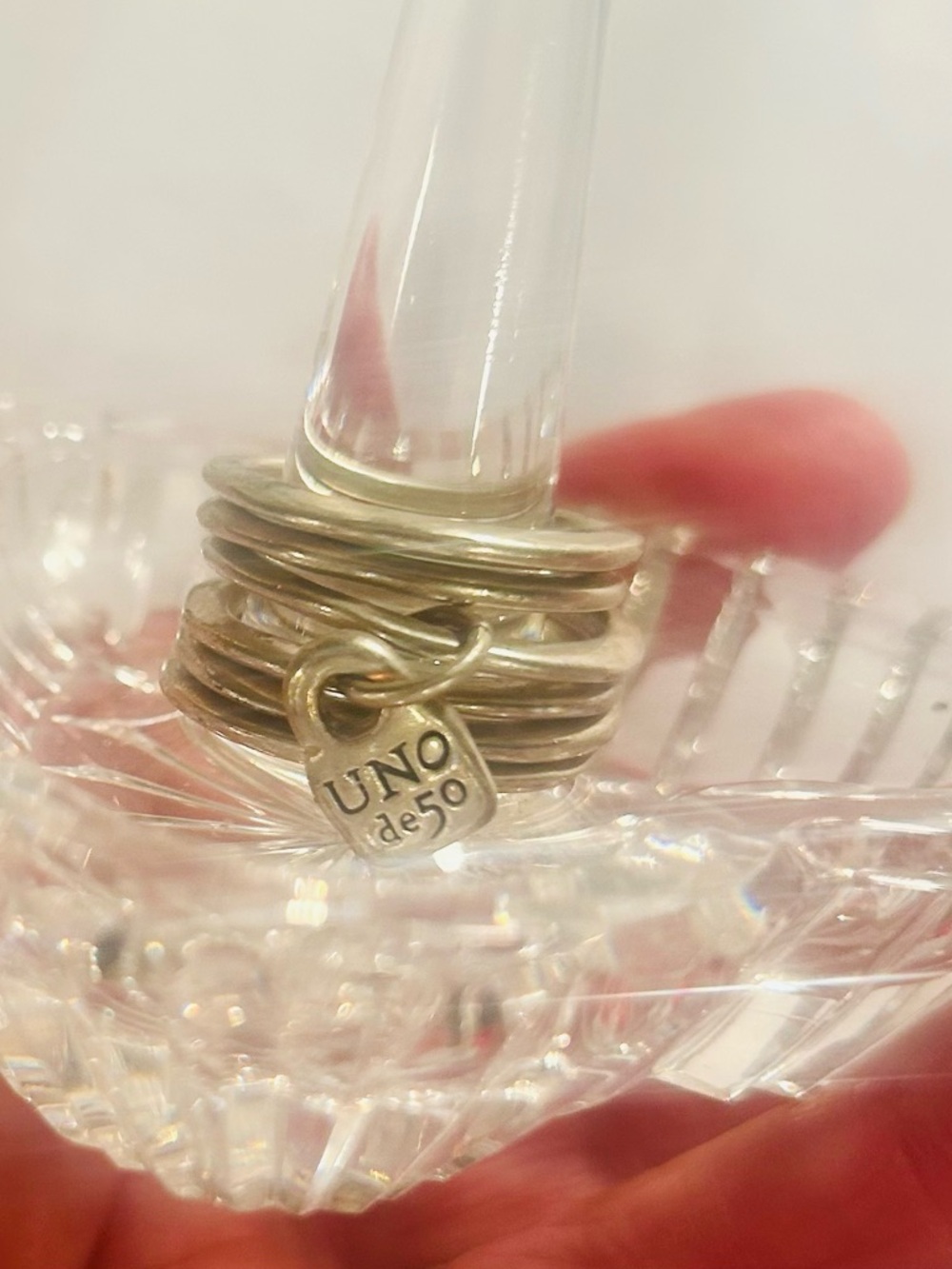 UNO de 50 6 Band Silver Ring Set - Picture 3 of 4